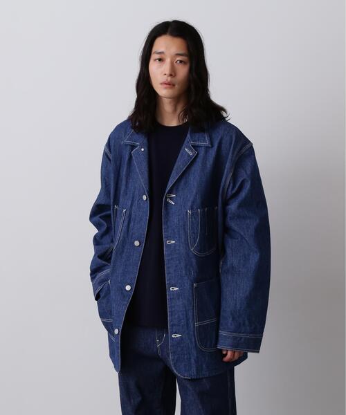 Y(ワイ)の「Y / 13oz ORGANIC COTTON DENIM COVERALL JACKET(デニムジャケット・メンズ・ネイビー/ホワイト・MEDIUM/LARGE/SMALL)」の2枚目の写真