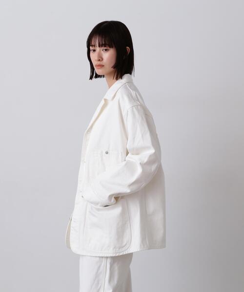 Y(ワイ)の「Y / 13oz ORGANIC COTTON DENIM COVERALL JACKET(デニムジャケット・メンズ・ネイビー/ホワイト・MEDIUM/LARGE/SMALL)」の4枚目の写真