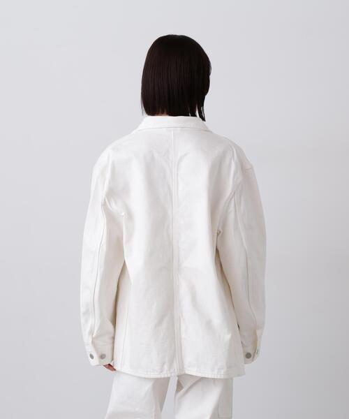 Y(ワイ)の「Y / 13oz ORGANIC COTTON DENIM COVERALL JACKET(デニムジャケット・メンズ・ネイビー/ホワイト・MEDIUM/LARGE/SMALL)」の5枚目の写真