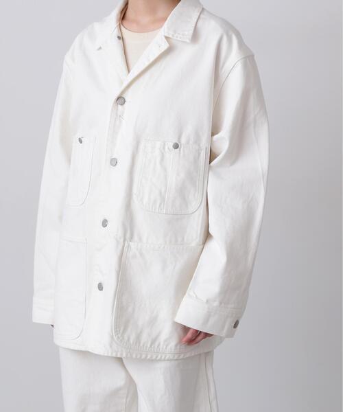 Y(ワイ)の「Y / 13oz ORGANIC COTTON DENIM COVERALL JACKET(デニムジャケット・メンズ・ネイビー/ホワイト・MEDIUM/LARGE/SMALL)」の7枚目の写真