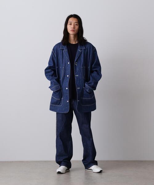Y(ワイ)の「Y / 13oz ORGANIC COTTON DENIM COVERALL JACKET(デニムジャケット・メンズ・ネイビー/ホワイト・MEDIUM/LARGE/SMALL)」の10枚目の写真