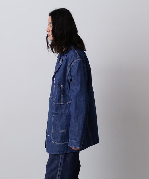 Y(ワイ)の「Y / 13oz ORGANIC COTTON DENIM COVERALL JACKET(デニムジャケット・メンズ・ネイビー/ホワイト・MEDIUM/LARGE/SMALL)」の11枚目の写真