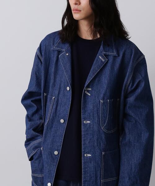Y(ワイ)の「Y / 13oz ORGANIC COTTON DENIM COVERALL JACKET(デニムジャケット・メンズ・ネイビー/ホワイト・MEDIUM/LARGE/SMALL)」の13枚目の写真
