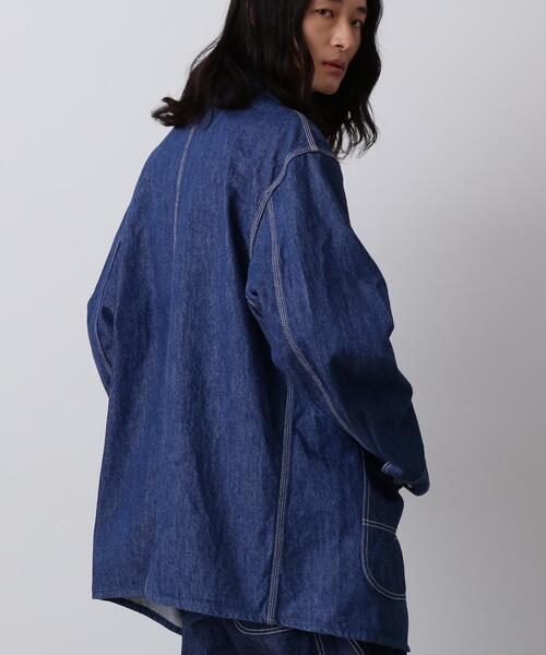 Y(ワイ)の「Y / 13oz ORGANIC COTTON DENIM COVERALL JACKET(デニムジャケット・メンズ・ネイビー/ホワイト・MEDIUM/LARGE/SMALL)」の14枚目の写真