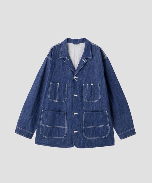 Y(ワイ)の「Y / 13oz ORGANIC COTTON DENIM COVERALL JACKET(デニムジャケット・メンズ・ネイビー/ホワイト・MEDIUM/LARGE/SMALL)」の15枚目の写真