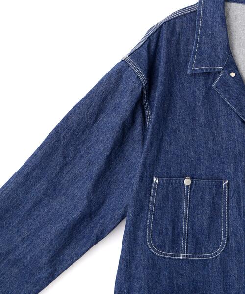 Y(ワイ)の「Y / 13oz ORGANIC COTTON DENIM COVERALL JACKET(デニムジャケット・メンズ・ネイビー/ホワイト・MEDIUM/LARGE/SMALL)」の17枚目の写真