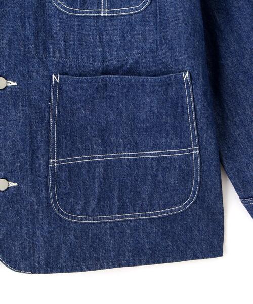 Y(ワイ)の「Y / 13oz ORGANIC COTTON DENIM COVERALL JACKET(デニムジャケット・メンズ・ネイビー/ホワイト・MEDIUM/LARGE/SMALL)」の21枚目の写真