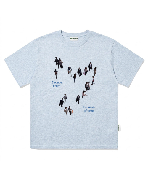 ESCAPEFROM(エスケープフロム)の「ラッシュオブタイムプリントオーバーサイズ半袖Tシャツメランジブルー(Tシャツ/カットソー・レディース・その他・SMALL/MEDIUM/LARGE)」の1枚目の写真