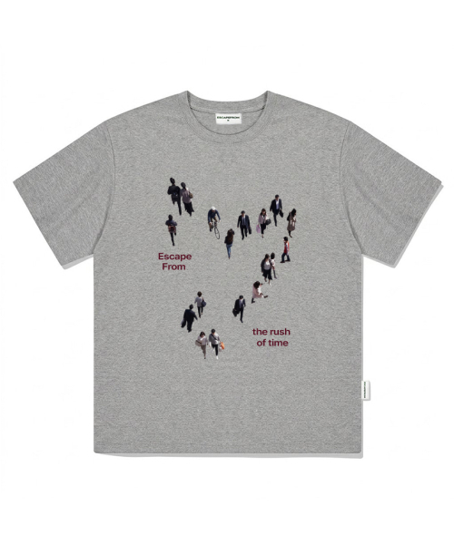 ESCAPEFROM(エスケープフロム)の「ラッシュオブタイムプリントオーバーサイズ半袖Tシャツメランジブルー(Tシャツ/カットソー・レディース・その他・SMALL/MEDIUM/LARGE)」の4枚目の写真
