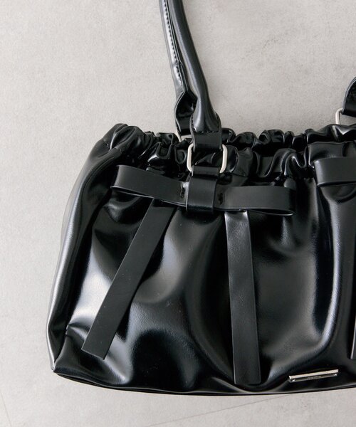 mystic(ミスティック)の「リボンギャザーBAG(トートバッグ・レディース・ベージュ/ブラック・ONE SIZE)」の13枚目の写真