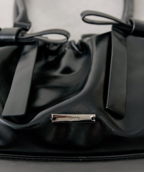 mystic(ミスティック)の「リボンギャザーBAG(トートバッグ・レディース・ベージュ/ブラック・ONE SIZE)」の14枚目の写真