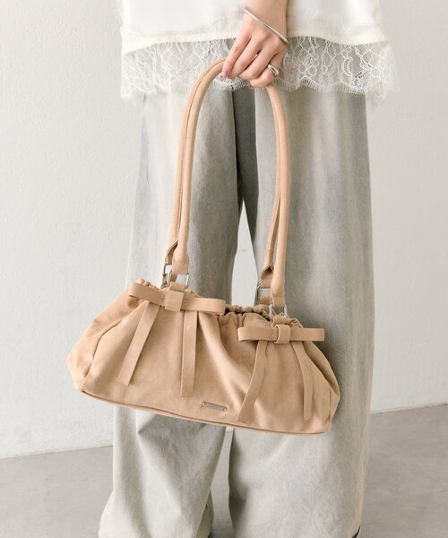 mystic(ミスティック)の「リボンギャザーBAG(トートバッグ・レディース・ベージュ/ブラック・ONE SIZE)」の17枚目の写真