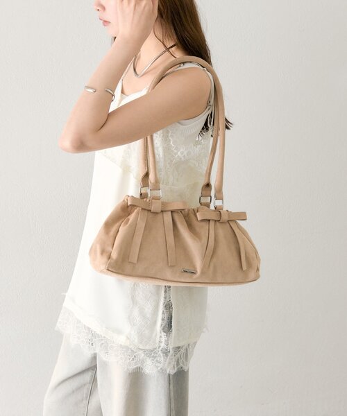 mystic(ミスティック)の「リボンギャザーBAG(トートバッグ・レディース・ベージュ/ブラック・ONE SIZE)」の19枚目の写真