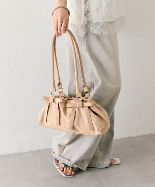 mystic(ミスティック)の「リボンギャザーBAG(トートバッグ・レディース・ベージュ/ブラック・ONE SIZE)」の21枚目の写真