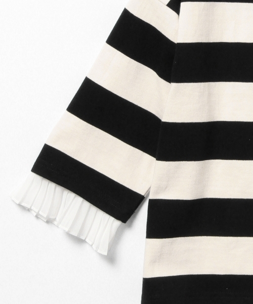 Ray BEAMS（レイビームス）の「Ray BEAMS / ボーダー プリーツ カフス プルオーバー（Tシャツ/カットソー・レディース・ブラック/ベージュ・ONE SIZE）」の13枚目の写真