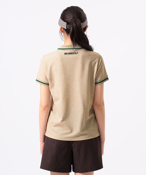 BEAMS GOLF（ビームスゴルフ）の「ORANGE LABEL / ネクタイモチーフ ライン ポロシャツ（ポロシャツ・レディース・ネイビー/ベージュ・MEDIUM/LARGE）」の7枚目の写真