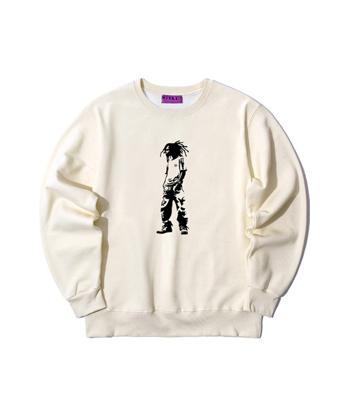 NUHABIT(ニューハビット)の「N/H RAEGAE FIT オーバーサイズ 起毛 スウェット (SOM4-5NH1336)(スウェット・メンズ・アイボリー/ライトグレー/ブラック/ホワイト/アッシュグレー/ネイビー・X-LARGE/MEDIUM/LARGE)」の3枚目の写真