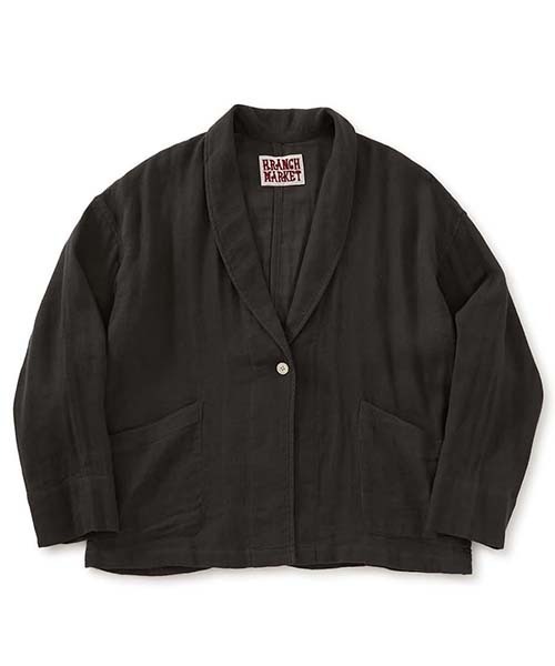 HOLLYWOOD RANCH MARKET(ハリウッドランチマーケット)の「ナチュラルダイド コットンリネン ダブルガーゼ ラフジャケット(その他アウター・レディース・ナチュラル/ターコイズブルー/チャコール/レッド系その他・ONE SIZE)」の2枚目の写真
