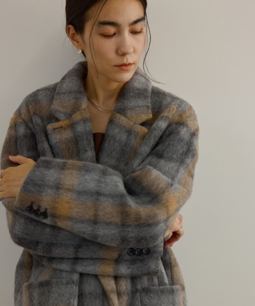 SALON adam et rope'(サロン アダム エ ロペ)の「【WEB限定】シャギースライバーオーバージャケット(テーラードジャケット・レディース・チャコールグレー/ライトグレー/グレー/ブラウン・FREE)」の3枚目の写真