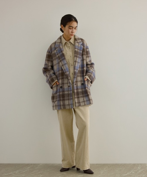 SALON adam et rope'(サロン アダム エ ロペ)の「【WEB限定】シャギースライバーオーバージャケット(テーラードジャケット・レディース・チャコールグレー/ライトグレー/グレー/ブラウン・FREE)」の20枚目の写真