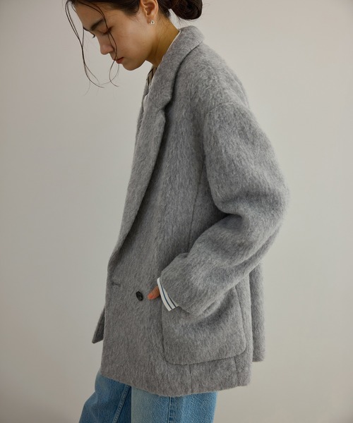 SALON adam et rope'(サロン アダム エ ロペ)の「【WEB限定】シャギースライバーオーバージャケット(テーラードジャケット・レディース・チャコールグレー/ライトグレー/グレー/ブラウン・FREE)」の12枚目の写真