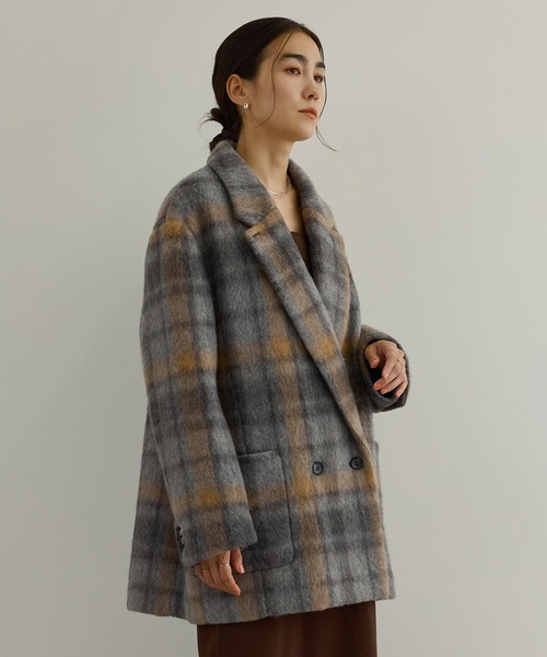 SALON adam et rope'(サロン アダム エ ロペ)の「【WEB限定】シャギースライバーオーバージャケット(テーラードジャケット・レディース・チャコールグレー/ライトグレー/グレー/ブラウン・FREE)」の15枚目の写真