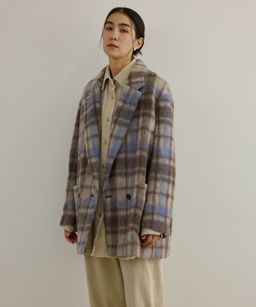 SALON adam et rope'(サロン アダム エ ロペ)の「【WEB限定】シャギースライバーオーバージャケット(テーラードジャケット・レディース・チャコールグレー/ライトグレー/グレー/ブラウン・FREE)」の10枚目の写真