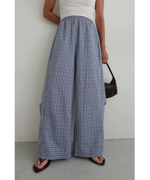 TRUNC(トランクエイティーエイト)の「Check Curve Pants(その他パンツ・レディース・ブラック/ブルー・FREE)」の1枚目の写真