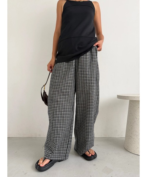 TRUNC(トランクエイティーエイト)の「Check Curve Pants(その他パンツ・レディース・ブラック/ブルー・FREE)」の9枚目の写真