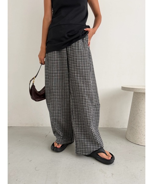 TRUNC(トランクエイティーエイト)の「Check Curve Pants(その他パンツ・レディース・ブラック/ブルー・FREE)」の10枚目の写真