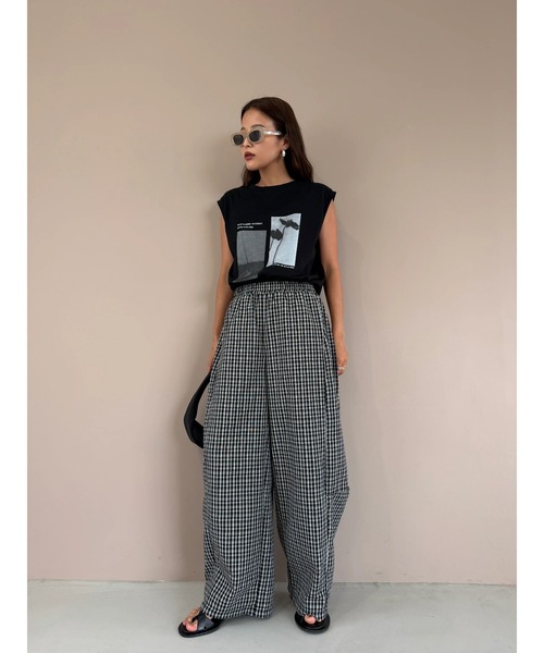 TRUNC(トランクエイティーエイト)の「Check Curve Pants(その他パンツ・レディース・ブラック/ブルー・FREE)」の12枚目の写真