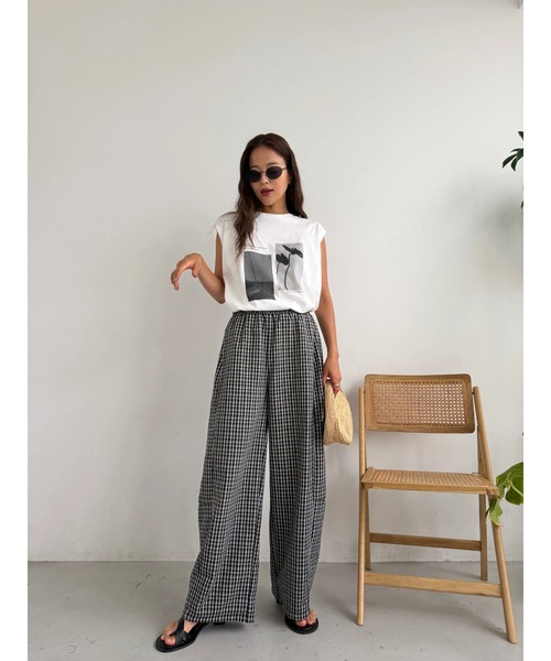 TRUNC(トランクエイティーエイト)の「Check Curve Pants(その他パンツ・レディース・ブラック/ブルー・FREE)」の13枚目の写真