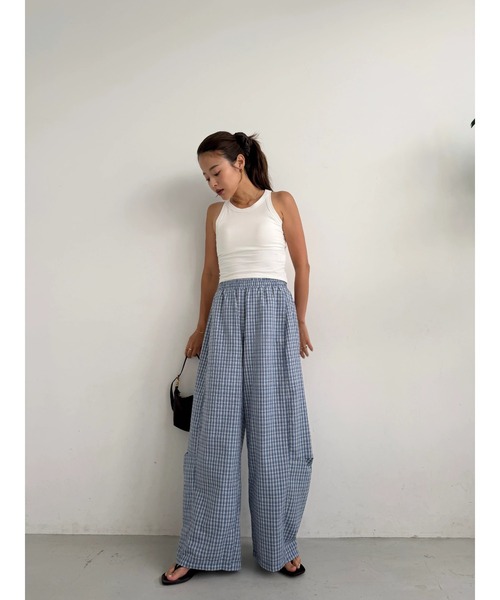 TRUNC(トランクエイティーエイト)の「Check Curve Pants(その他パンツ・レディース・ブラック/ブルー・FREE)」の22枚目の写真