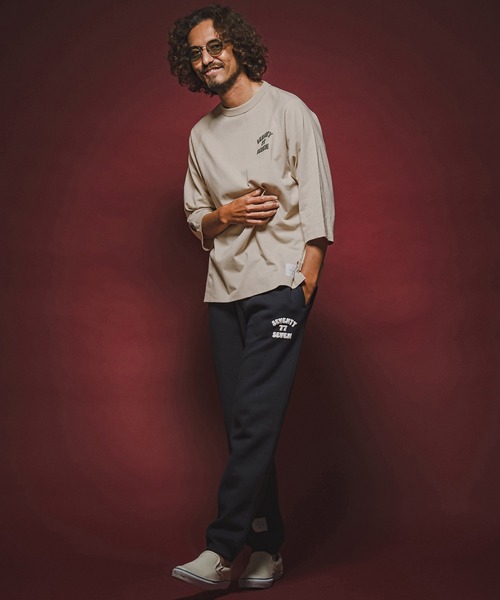 seventy seven(セブンティセブン)の「mlt5782- middle oz half sleeve t-shirt (funny arch) ラグランスリーブカットソー(7726W120)(Tシャツ/カットソー・メンズ・ホワイト/ブラック/ストーン・S/M/L/XL)」の6枚目の写真