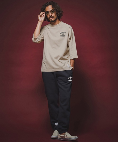 seventy seven(セブンティセブン)の「mlt5782- middle oz half sleeve t-shirt (funny arch) ラグランスリーブカットソー(7726W120)(Tシャツ/カットソー・メンズ・ホワイト/ブラック/ストーン・S/M/L/XL)」の7枚目の写真