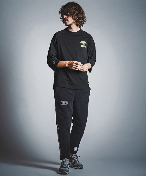 seventy seven(セブンティセブン)の「mlt5782- middle oz half sleeve t-shirt (funny arch) ラグランスリーブカットソー(7726W120)(Tシャツ/カットソー・メンズ・ホワイト/ブラック/ストーン・S/M/L/XL)」の14枚目の写真