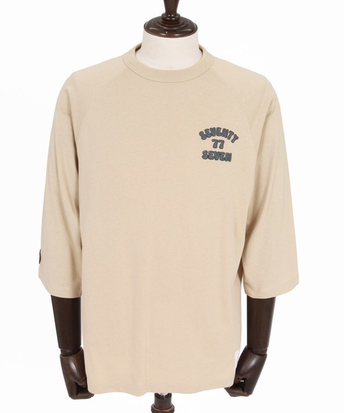 seventy seven(セブンティセブン)の「mlt5782- middle oz half sleeve t-shirt (funny arch) ラグランスリーブカットソー(7726W120)(Tシャツ/カットソー・メンズ・ホワイト/ブラック/ストーン・S/M/L/XL)」の17枚目の写真