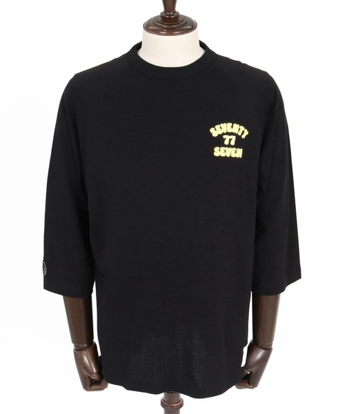 seventy seven(セブンティセブン)の「mlt5782- middle oz half sleeve t-shirt (funny arch) ラグランスリーブカットソー(7726W120)(Tシャツ/カットソー・メンズ・ホワイト/ブラック/ストーン・S/M/L/XL)」の18枚目の写真