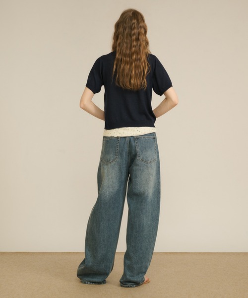 hazyl(ヘイジル)の「sheer compact cardigan / シアーコンパクトカーディガン(カーディガン/ボレロ・レディース・イエロー/ネイビー・フリー)」の16枚目の写真