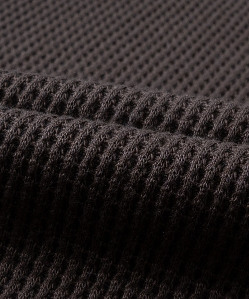 GERRY(ジェリー)の「【ag】〔GERRY/ジェリー〕ワンポイントロゴ刺繍 ワッフルヘンリーネックTシャツ(Tシャツ/カットソー・メンズ・ブラック/アイボリー/ブラウン・MEDIUM/LARGE)」の8枚目の写真