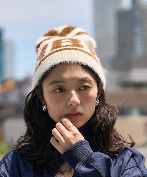 UMBRO × FREAK’S STORE 別注 モヘアビーニーニットキャップ UMBRO × FREAK'S STORE/アンブロ 別注 モヘア ロゴビーニー/ニット帽