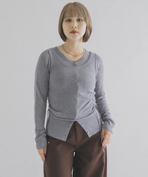 THE GOODLAND MARKET（ザグッドランドマーケット）の「cwtch　LAYERED KNIT TOPS（ニット/セーター・レディース・ネイビー/グレー/イエロー/パープル系その他・FREE）」の8枚目の写真