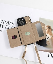 THE MILES（ザ マイルズ）の「"01"≪iPhone17 対応≫ミラー & ポケット付き フェイクレザー ショルダーストラップ & iPhoneケース（スマホケース/カバー）」