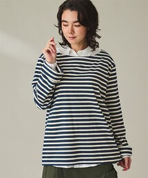 ストライプ ボートネック ロングスリーブTシャツ