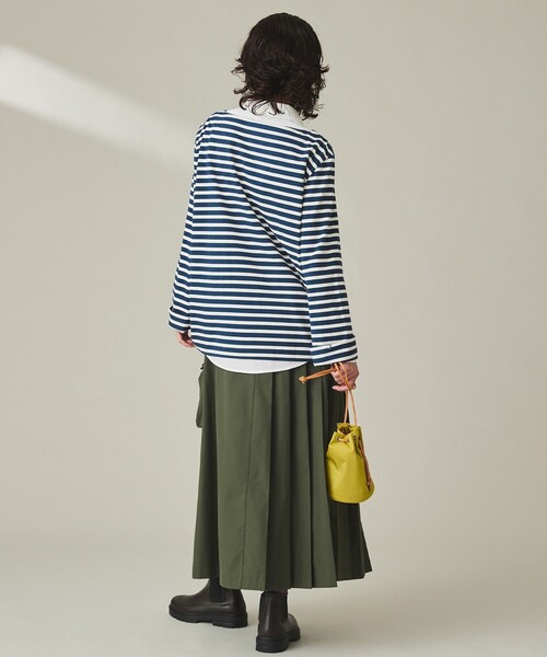 AIGLE(エーグル)の「ストライプ ボートネック ロングスリーブTシャツ(Tシャツ/カットソー・レディース・ブルー・L/M/S)」の8枚目の写真