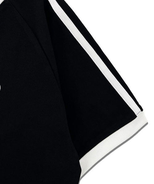 DISTN9NE(ディストナイン)の「配色ラインラグランスリム半袖Tシャツ LQ2TF242_BLACK(Tシャツ/カットソー・レディース・その他・90/85)」の4枚目の写真