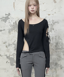 String Panel Point Long Sleeve (Black)