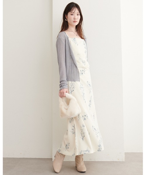 natural couture(ナチュラルクチュール)の「【ZOZO限定】カットジョーゼット ドレープキャミワンピース(ワンピース・レディース・その他1/その他2/チェック/グレイッシュベージュ/ブラック・FREE)」の14枚目の写真