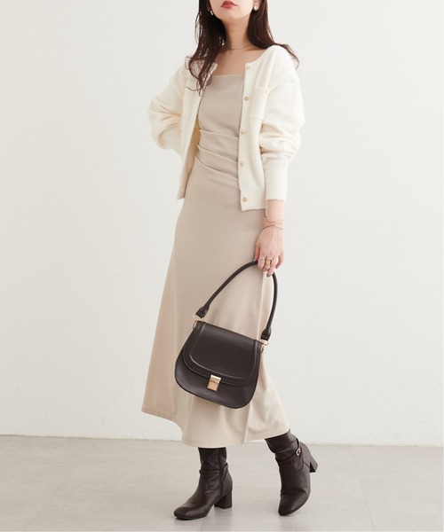 natural couture(ナチュラルクチュール)の「【ZOZO限定】カットジョーゼット ドレープキャミワンピース(ワンピース・レディース・その他1/その他2/チェック/グレイッシュベージュ/ブラック・FREE)」の11枚目の写真