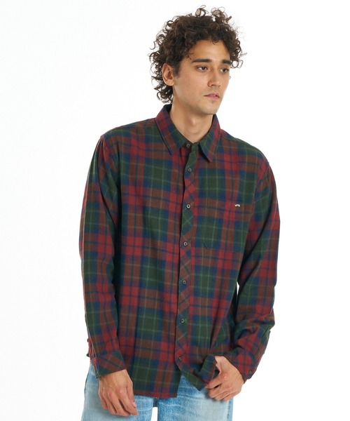 BILLABONG(ビラボン)の「BILLABONG メンズ COASTLINE FLANNEL 長袖シャツ 【2026年秋冬モデル】/ビラボンチェックネルシャツ(シャツ/ブラウス・メンズ・ブルー系その他/レッド系その他/ブラック/オフホワイト・MEDIUM/X-LARGE/LARGE)」の4枚目の写真